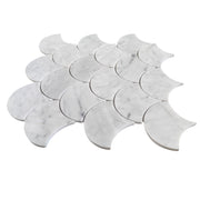 12-in x 12-in Polished Oriental White Shell Marble Mosaic Wall Tile( 5 sq. ft. /Box )