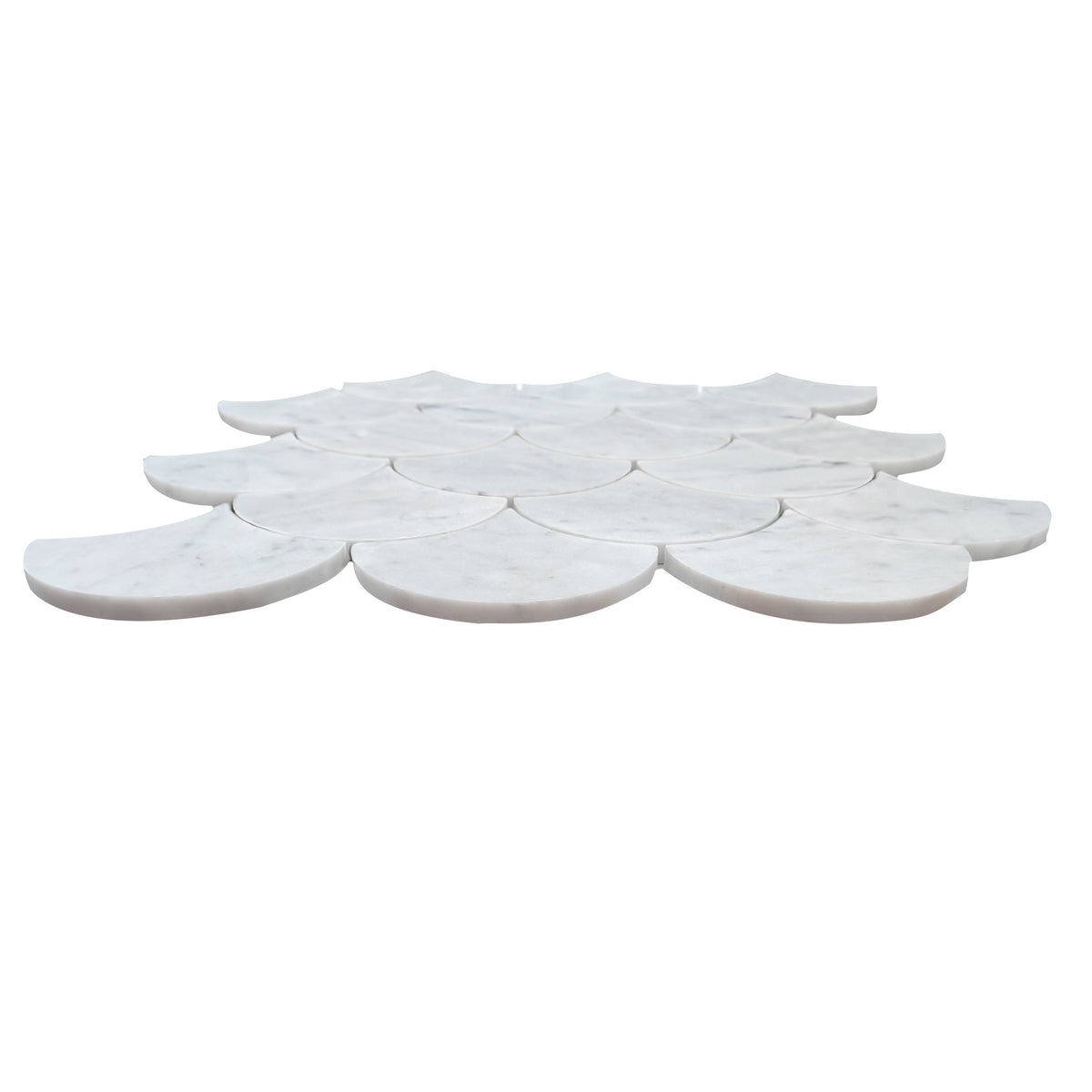 12-in x 12-in Polished Oriental White Shell Marble Mosaic Wall Tile( 5 sq. ft. /Box )