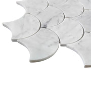 12-in x 12-in Polished Oriental White Shell Marble Mosaic Wall Tile( 5 sq. ft. /Box )