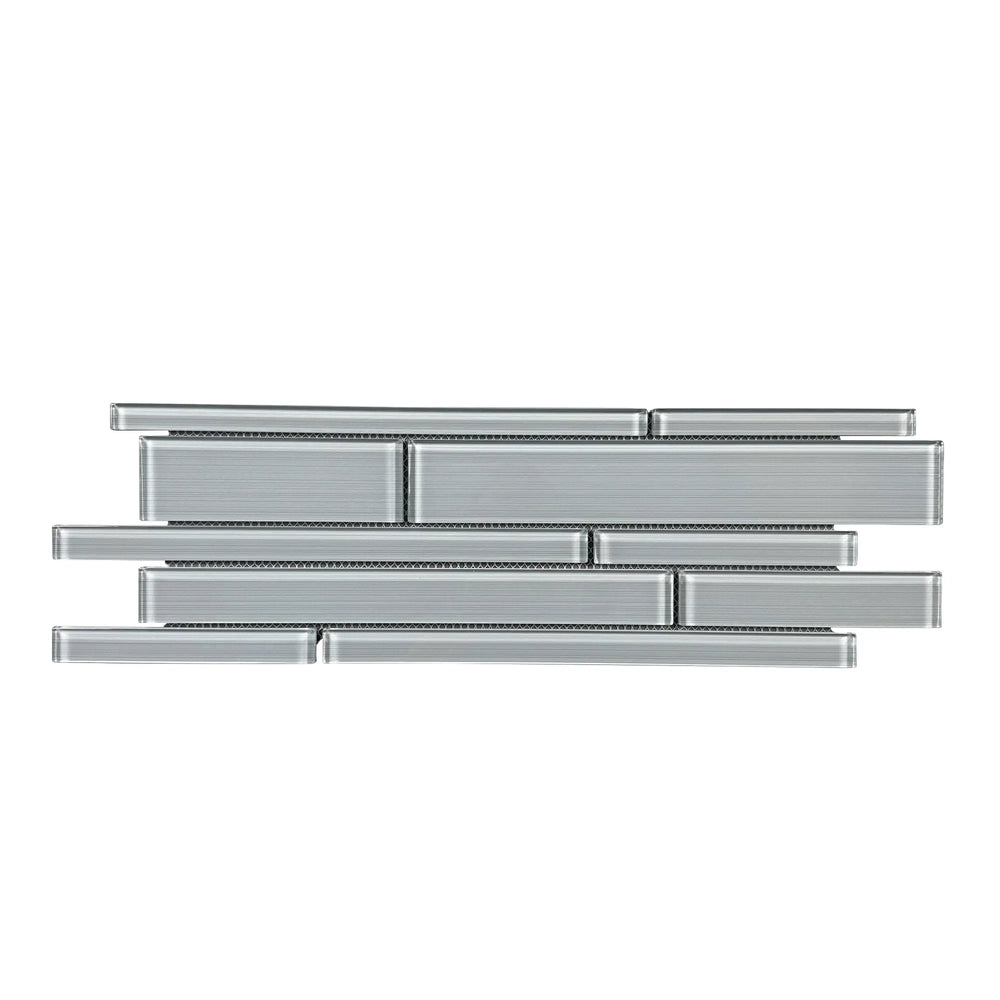 6-in x 18-in Ice Glass Mix Random Strip Decorative Mosaic Wall Tile( 7.5 sq. ft. /Box )
