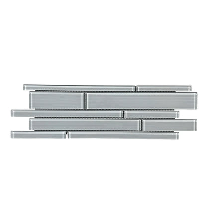 6-in x 18-in Ice Glass Mix Random Strip Decorative Mosaic Wall Tile( 7.5 sq. ft. /Box )