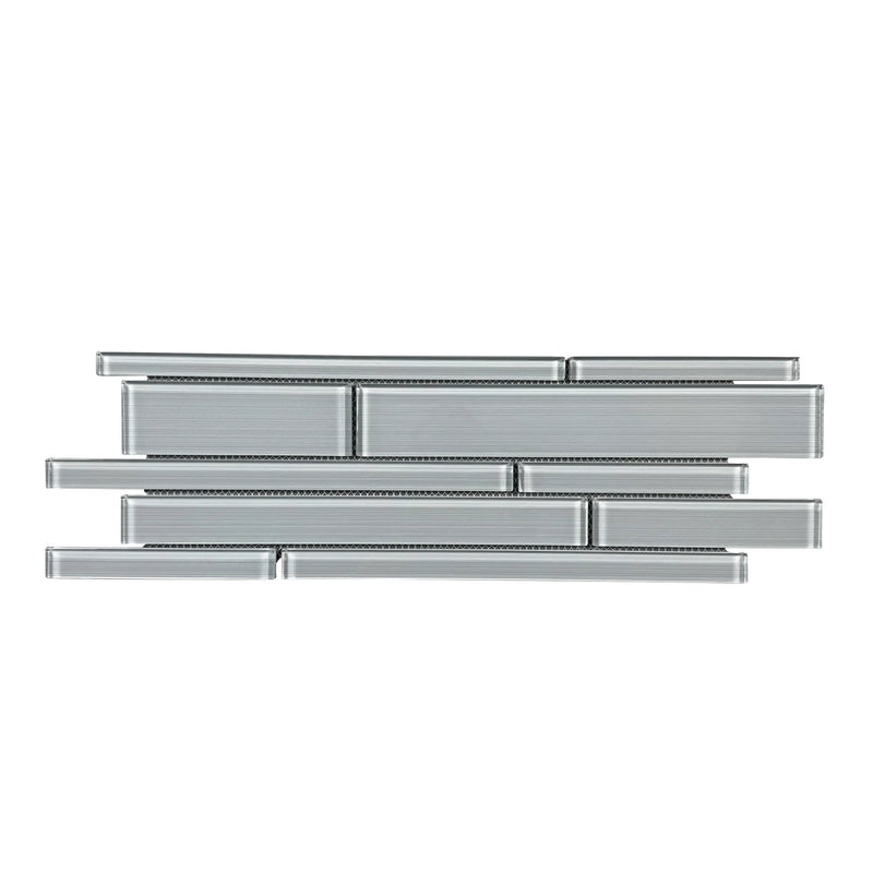 6-in x 18-in Ice Glass Mix Random Strip Decorative Mosaic Wall Tile( 7.5 sq. ft. /Box )