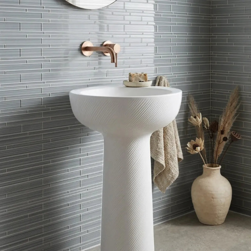6-in x 18-in Ice Glass Mix Random Strip Decorative Mosaic Wall Tile( 7.5 sq. ft. /Box )