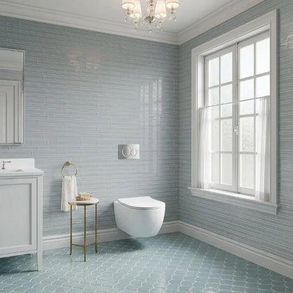 6-in x 18-in Ice Glass Mix Random Strip Decorative Mosaic Wall Tile( 7.5 sq. ft. /Box )