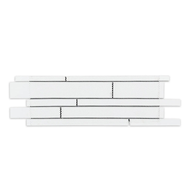 6-in x 18-in Ice Glass Mix Random Strip Decorative Mosaic Wall Tile( 7.5 sq. ft. /Box )