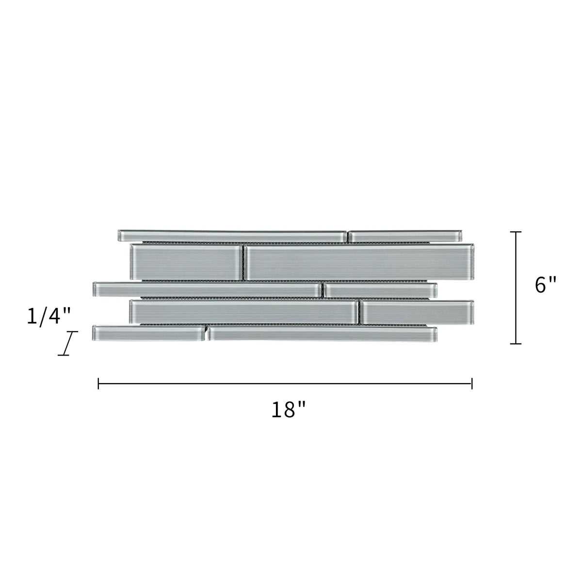 6-in x 18-in Ice Glass Mix Random Strip Decorative Mosaic Wall Tile( 7.5 sq. ft. /Box )