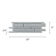 6-in x 18-in Ice Glass Mix Random Strip Decorative Mosaic Wall Tile( 7.5 sq. ft. /Box )