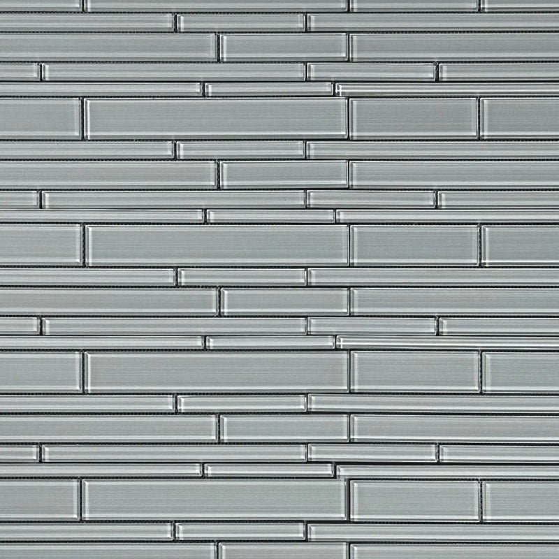 6-in x 18-in Ice Glass Mix Random Strip Decorative Mosaic Wall Tile( 7.5 sq. ft. /Box )