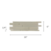 Nude Denim Glass Mix Random Strip 6-in x 18-in Glass Mosaic Wall Tile( 7.5 sq. ft. /Box )
