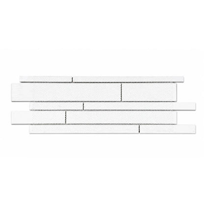 Nude Denim Glass Mix Random Strip 6-in x 18-in Glass Mosaic Wall Tile( 7.5 sq. ft. /Box )