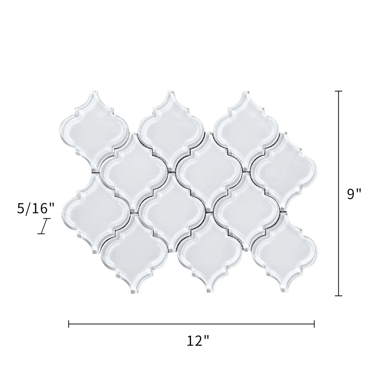 Arabesque Frosted 9-in x 12-in Glass Mosaic Wall Tile( 7.5 sq. ft. /Box )