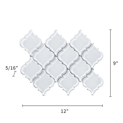 Arabesque Frosted 9-in x 12-in Glass Mosaic Wall Tile( 7.5 sq. ft. /Box )