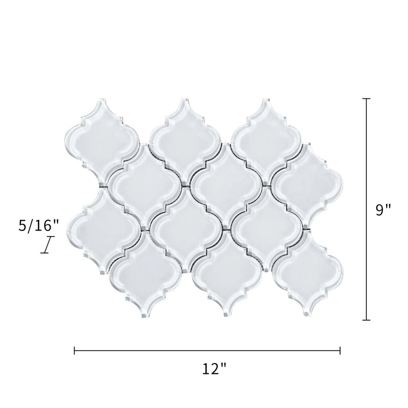 Arabesque Frosted 9-in x 12-in Glass Mosaic Wall Tile( 7.5 sq. ft. /Box )