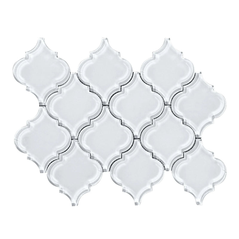 Arabesque Frosted 9-in x 12-in Glass Mosaic Wall Tile( 7.5 sq. ft. /Box )