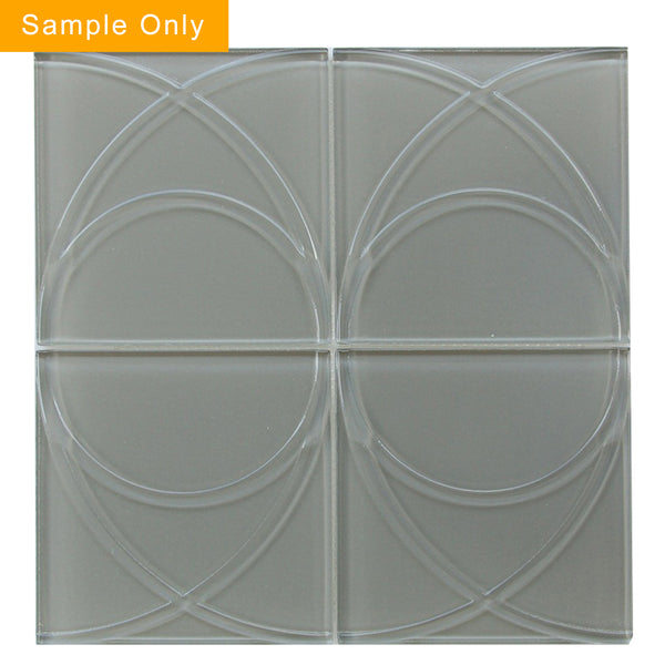 Taupe Swirl Glass Mosaic Wall Tile - Sample (Product Shown is Full Size)
