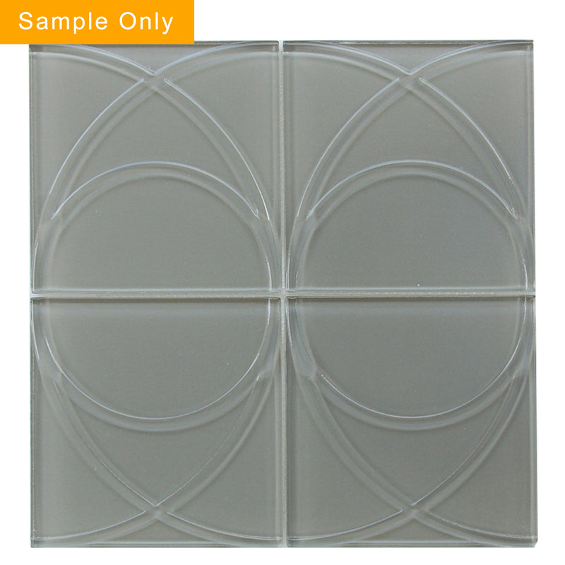 Taupe Swirl Glass Mosaic Wall Tile - Sample (Product Shown is Full Size)