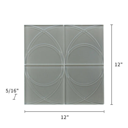 Taupe Swirl 12-in x 12-in Glass Mosaic Wall Tile( 10 sq. ft. /Box )