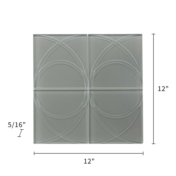 Taupe Swirl 12-in x 12-in Glass Mosaic Wall Tile( 10 sq. ft. /Box )