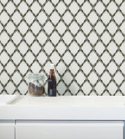 Feathered Lantern Pattern with Silver Trim 12-in x 10-in Glass Mosaic Wall Tile( 8.3 sq. ft. /Box )