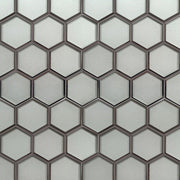 3” Hexagon Silver 9-in x 11-in Glass Mosaic with Silver Trim Glass Mosaic Wall Tile( 7 sq. ft. /Box )