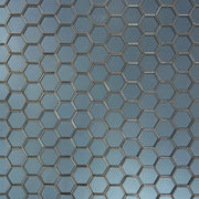 3-in Hexagon Dark Blue Glass with Silver Edge 11-in x 9-in Glass Mosaic Wall Tile( 7 sq. ft. /Box )