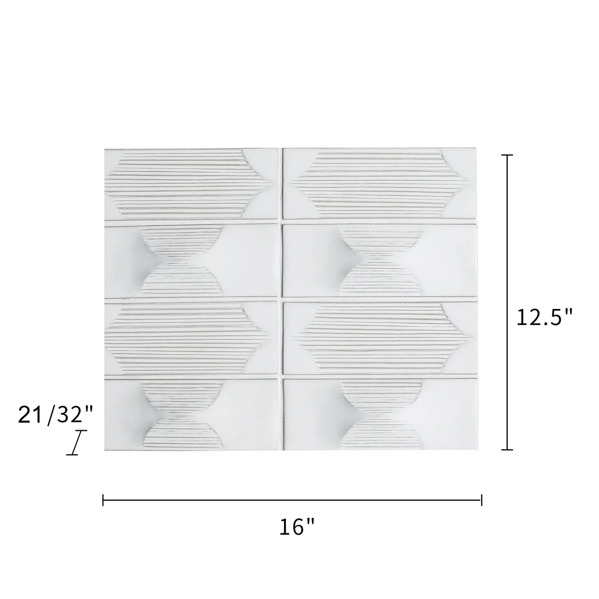 Arabesque Textured Handmade Cream 12-1/2-in x 16-in Porcelain Mosaic Floor and Wall Tile( 8.3 sq. ft. /Box )