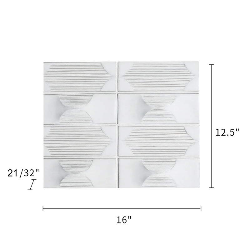 Arabesque Textured Handmade Cream 12-1/2-in x 16-in Porcelain Mosaic Floor and Wall Tile( 8.3 sq. ft. /Box )