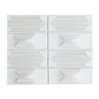 Arabesque Textured Handmade Cream 12-1/2-in x 16-in Porcelain Mosaic Floor and Wall Tile( 8.3 sq. ft. /Box )