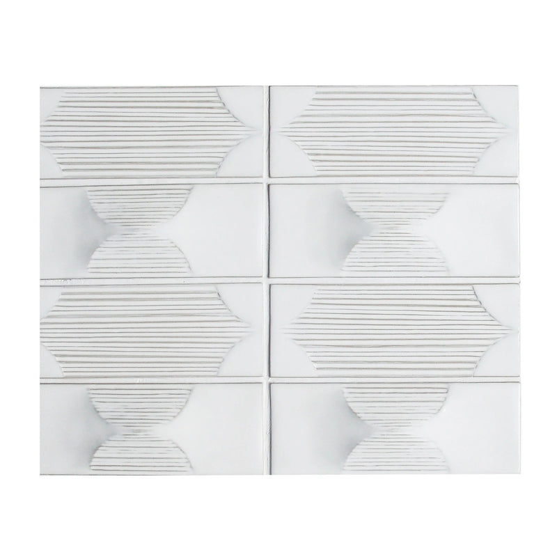 Arabesque Textured Handmade Cream 12-1/2-in x 16-in Porcelain Mosaic Floor and Wall Tile( 8.3 sq. ft. /Box )
