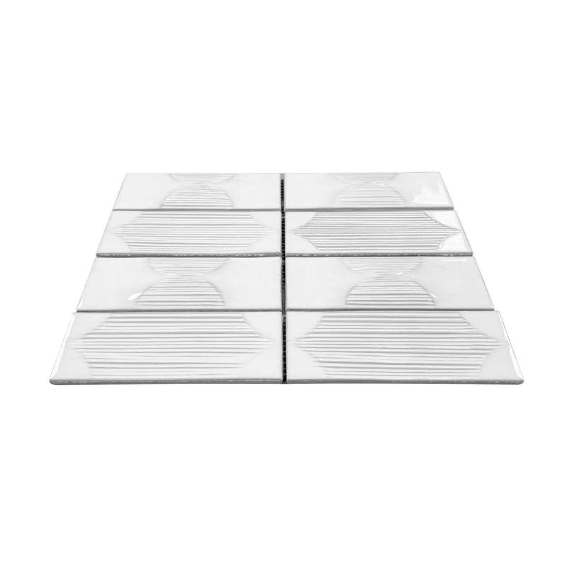 Arabesque Textured Handmade Cream 12-1/2-in x 16-in Porcelain Mosaic Floor and Wall Tile( 8.3 sq. ft. /Box )
