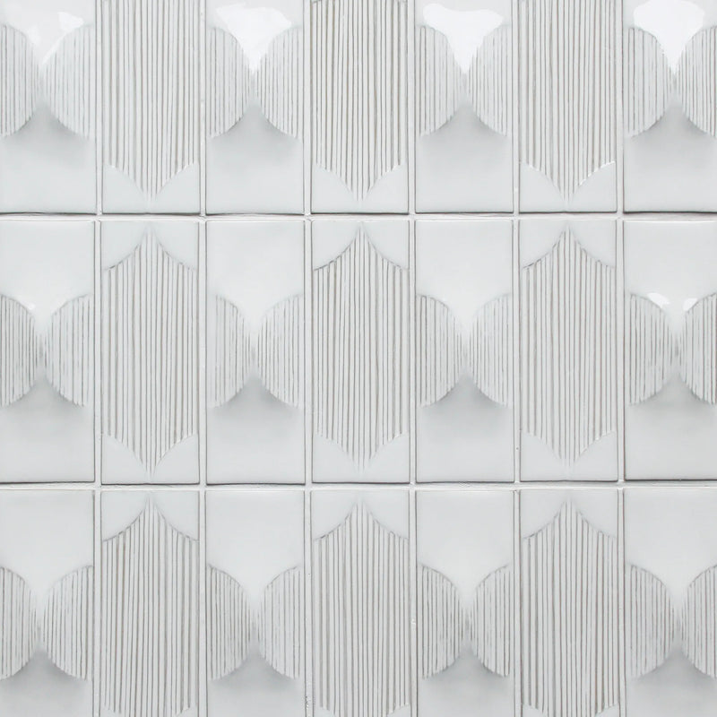 Arabesque Textured Handmade Cream 12-1/2-in x 16-in Porcelain Mosaic Floor and Wall Tile( 8.3 sq. ft. /Box )