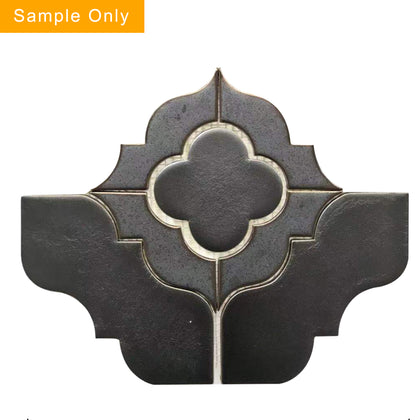 Floral Pattern Metallic Brown Porcelain Mosaic Tile - Sample (Product Shown is Full Size)