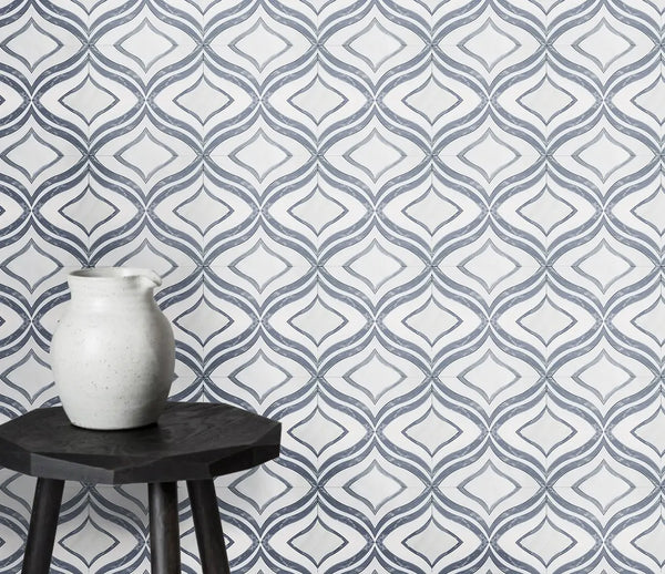 Lily - Thassos White & Palissandro Marble 12-in x 12-in Waterjet Mosaic Floor and Wall Tile( 5 sq. ft. /Box )