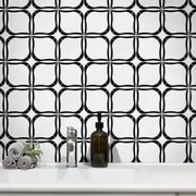 Tulip Pattern Thassos & Black Marble 12-in x 12-in Waterjet Mosaic Floor and Wall Tile( 5 sq. ft. /Box )