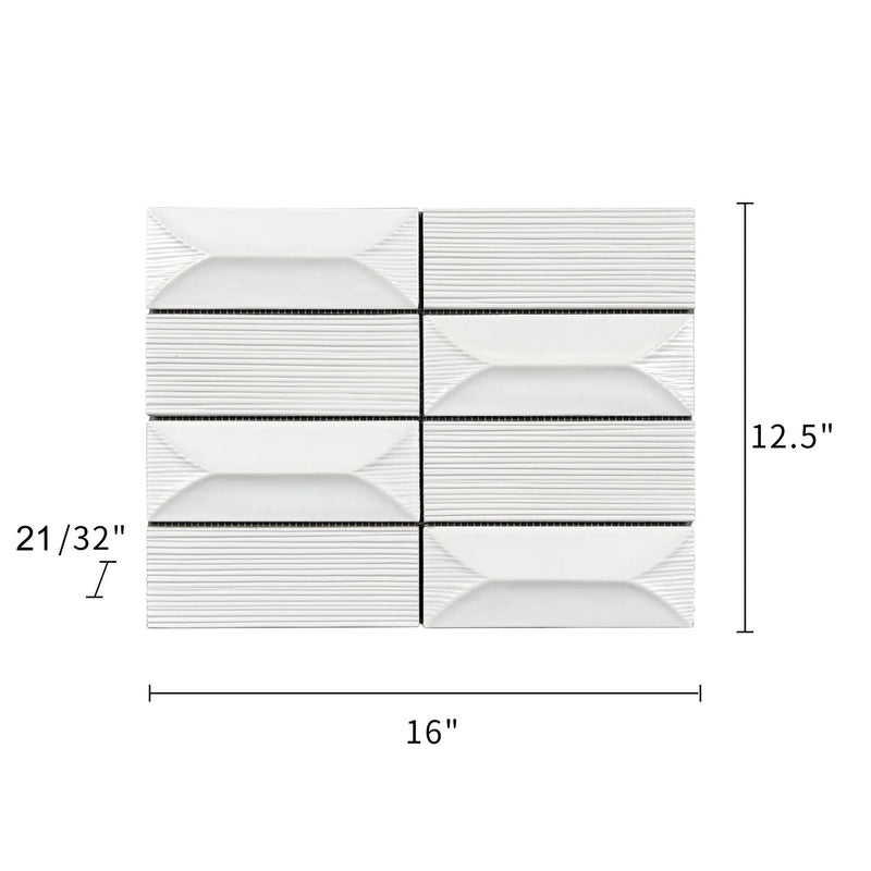 Abstract 3D Pattern Cream 12-1/2-in x 16-in Porcelain Mosaic Floor and Wall Tile( 8.3 sq. ft. /Box )