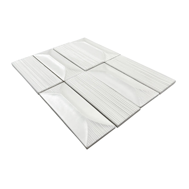 Abstract 3D Pattern Cream 12-1/2-in x 16-in Porcelain Mosaic Floor and Wall Tile( 8.3 sq. ft. /Box )