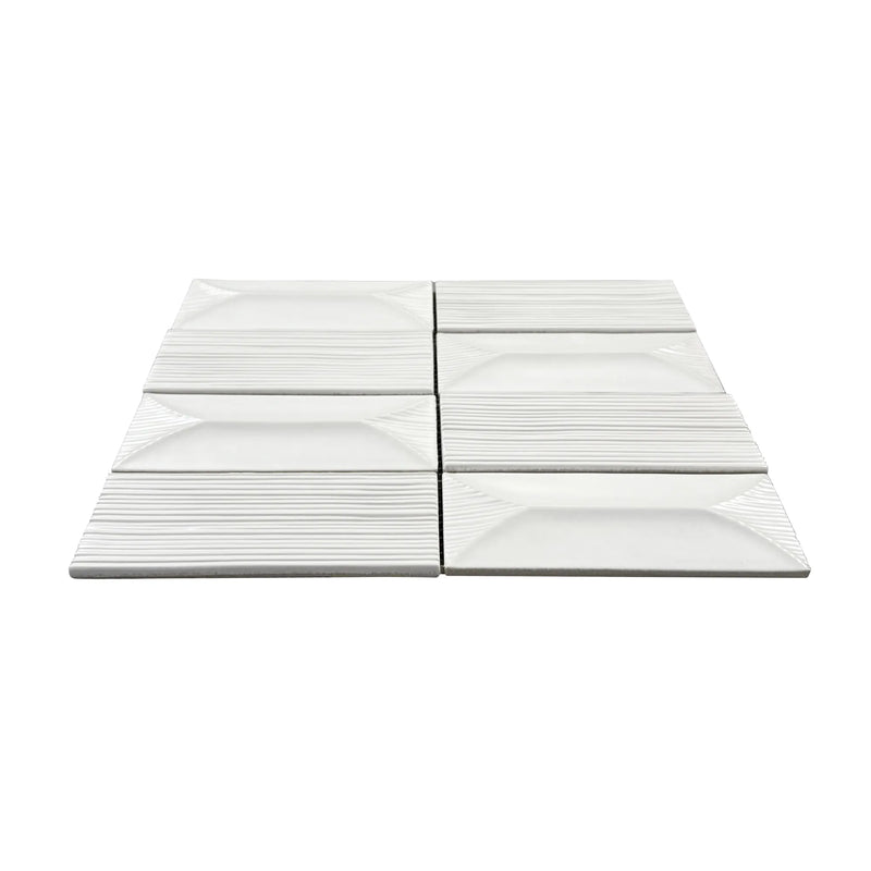 Abstract 3D Pattern Cream 12-1/2-in x 16-in Porcelain Mosaic Floor and Wall Tile( 8.3 sq. ft. /Box )