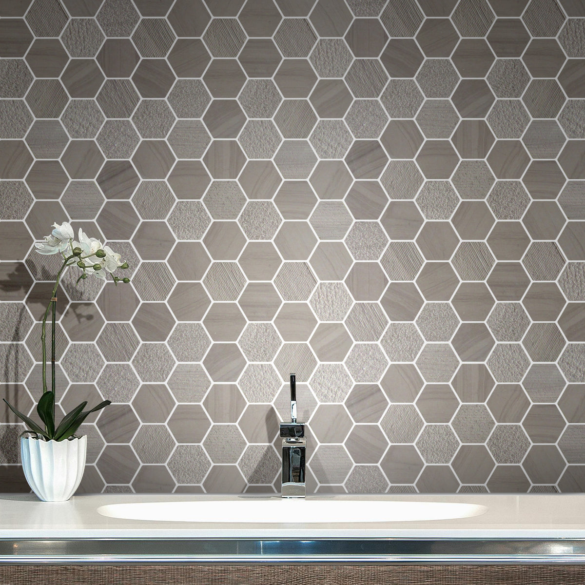 12-in x 12-in Athena Trinity Hexagon Marble Mosaic Floor and Wall Tile( 5 sq. ft. /Box )