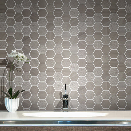 12-in x 12-in Athena Trinity Hexagon Marble Mosaic Floor and Wall Tile( 5 sq. ft. /Box )