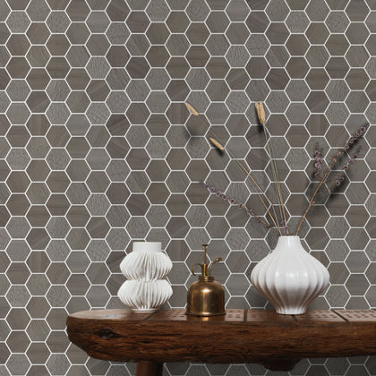12-in x 12-in Athena Trinity Hexagon Marble Mosaic Floor and Wall Tile( 5 sq. ft. /Box )