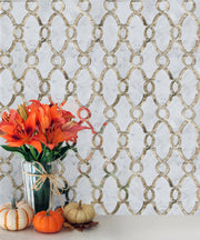 Carrara White & Antique Mirror 12-in x 12-in Waterjet Mosaic Wall Tile( 5 sq. ft. /Box )