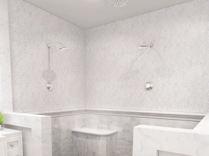 Carrara White & Thassos White 10-in x 14-in Waterjet Mosaic Floor and Wall Tile( 4.75 sq. ft. /Box )