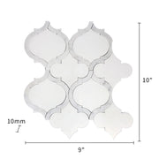 Marrakesh - Carrara White & Thassos White 9-in x 10-in Waterjet Mosaic Floor and Wall Tile( 3.15 sq. ft. /Box )