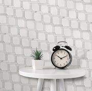 Thassos White & Carrara White 9-in x 9-in Waterjet Mosaic Floor and Wall Tile( 2.7 sq. ft. /Box )