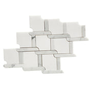 Thassos White & Carrara White 9-in x 9-in Waterjet Mosaic Floor and Wall Tile( 2.7 sq. ft. /Box )