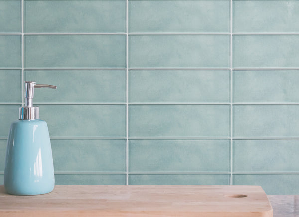 Light Blue 3-in x 9-in Glass Tile( 5 sq. ft. /Box )
