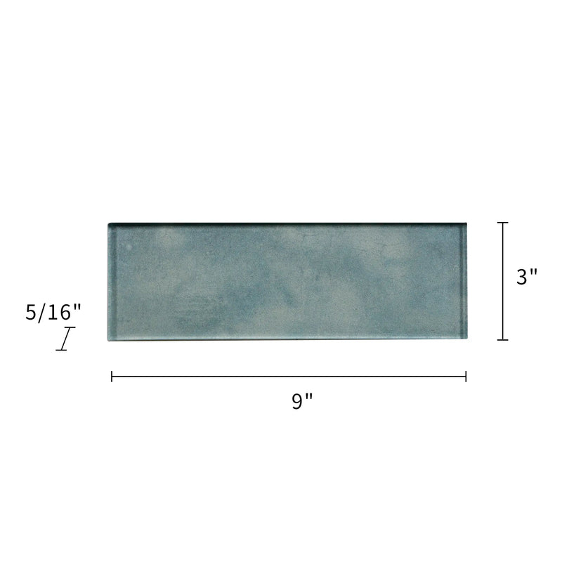 Light Blue 3-in x 9-in Glass Tile( 5 sq. ft. /Box )