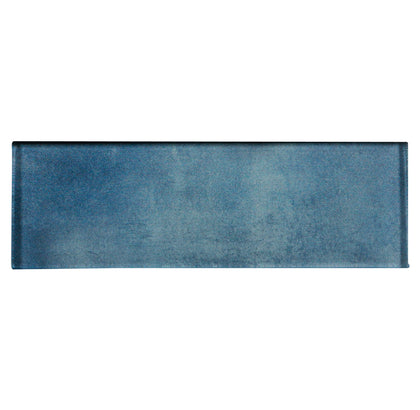 Medium Blue 3-in x 9-in Glass Tile( 5 sq. ft. /Box )
