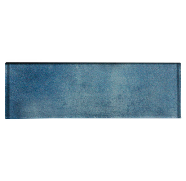 Medium Blue 3-in x 9-in Glass Tile(0.19-sq. ft/ Piece)