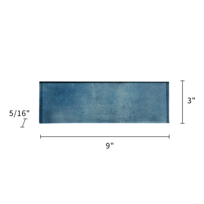 Medium Blue 3-in x 9-in Glass Tile( 5 sq. ft. /Box )
